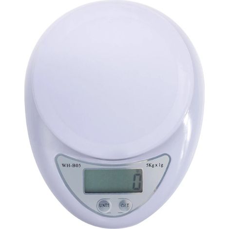 Balance de cuisine numérique électronique multifonction 5 kg/11 lb, précision 1 g, avec écran LCD, pour peser les aliments, les doseurs, l'emballage
