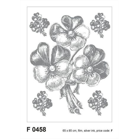 Sticker mural - Bouquet Argenté - 65 x 85 cm (1/4)