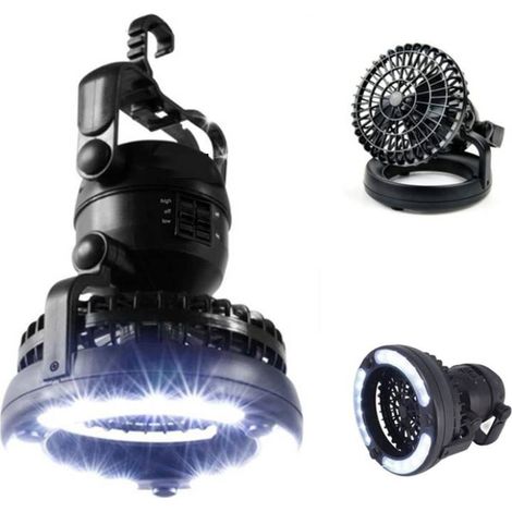 Lampada da campeggio portatile a LED con ventilatore da soffitto – Illuminazione di emergenza e raffreddamento durante gli uragani – Pratica lampada da giardino per la casa (1/5)