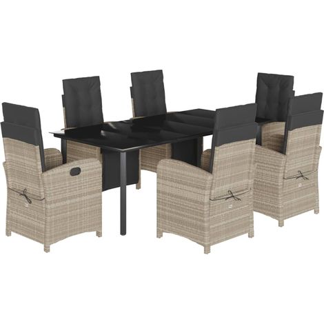 Maison Exclusive - Set comedor jardín 7 pzas y cojines ratán sint (1/5)