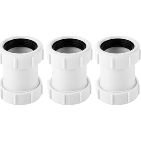 Raccord droit pour tuyau PVC à compression de 40 mm, pour tuyau d'évacuation de baignoire de 1/2" (paquet de 3) (1/5)