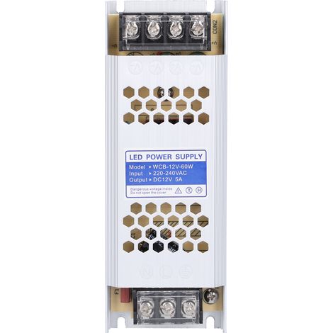 Alimentation LED ultra-plate transformateur long bande pour boîte lumineuse publicité WCB-12V-60W 12V 60W (1/5)