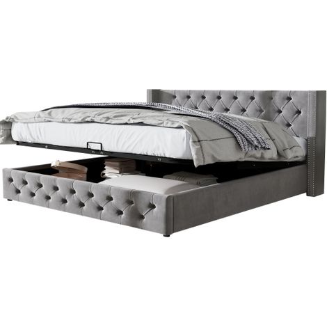 140 x 190 Lit double avec système hydraulique, gris (1/5)