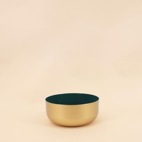 Coupe dorée intérieur vert 19cm (1/4)