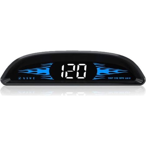 Green Mobility-4" Compteur de Vitesse HUD pour Voiture - Affichage Universel du Pare-Brise MPH/KMH - Indicateur de Vitesse numérique - Détecteur de Vitesse GPS - Alarme de survitesse, USB prêt à l'emp (1/5)