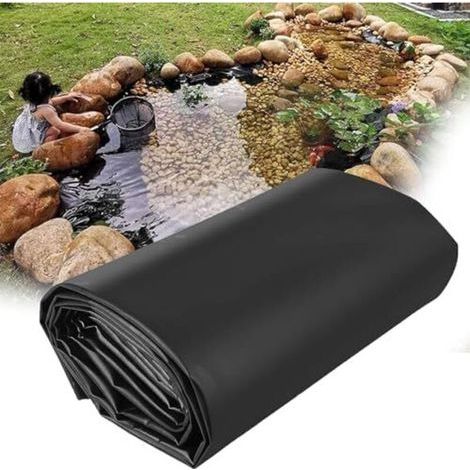 Bache pour Bassin,Bâche Bassin Jardin en PVC,Liner de à Poissons, Piscine, Noire Bâche Bassin,Grand Piscines,Jardin-2×4m - 2×4m (1/5)