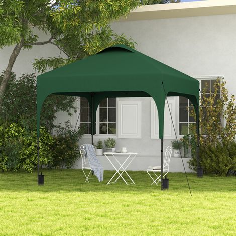 Tente jardin 2 Vert 5x2 68 m uv50+ hauteur réglable 4 sacs sable sac transport