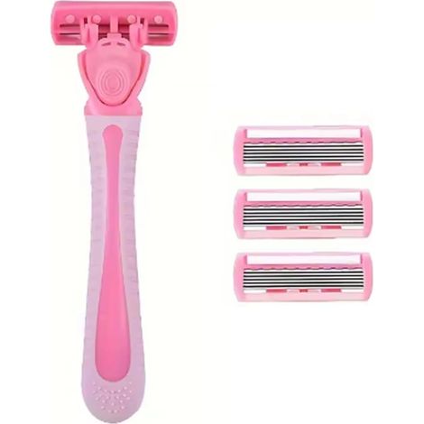 Rasoio manuale da donna, rosa, lungo 142 mm, per gambe e ascelle (1/2)