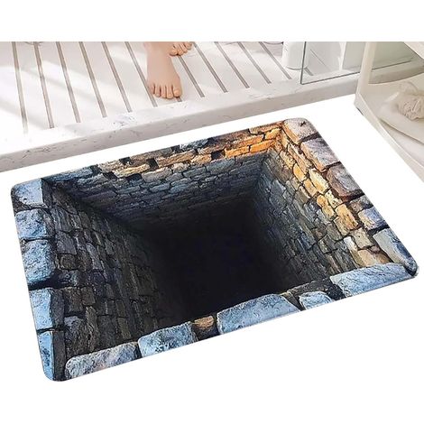 Tapis À Effet D'Illusion D'Optique Paillasson Anti-Dérapant à Effet de Trou Moquette Illusion Pour Sol pour Entrée Séjour Chambre Salle de Bain Fêtes (1/5)