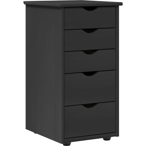 vidaXL  Cabinet  Grey 34 x 39 x 61.5 cm Solid Pine Wood