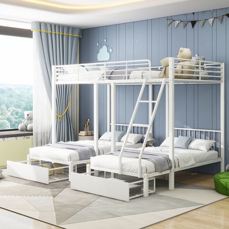 letto contenitore 140x200 triplo divisibile bianco OKMYHOME (1/5)