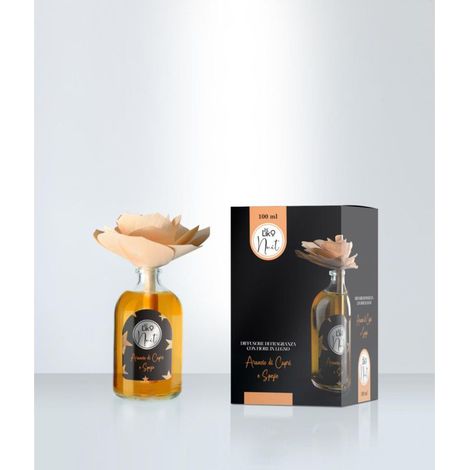 DIFFUSORE CON FIORE IN LEGNO ARANCIO DI CAPRI E SPEZIE 100 ML LINK NUIT