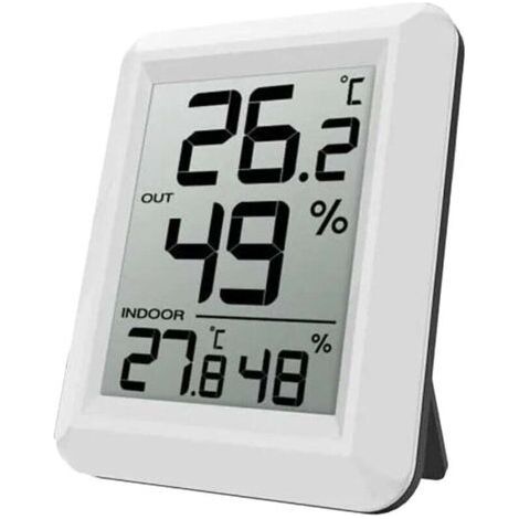 Wireless indoor/outdoor weather station with outdoor sensor, small digital thermometer hygrometer. Compact and precise. (1/4)