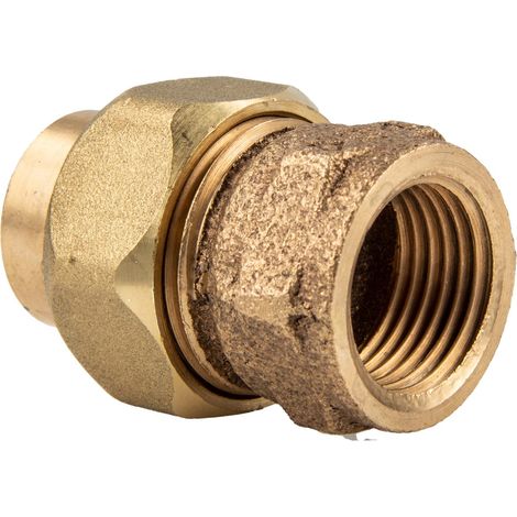 Rotguss-Lötfitting Verschraubung flachdichtend 22 mm x 3/4 Zoll IG - Typ 4330G, DVGW