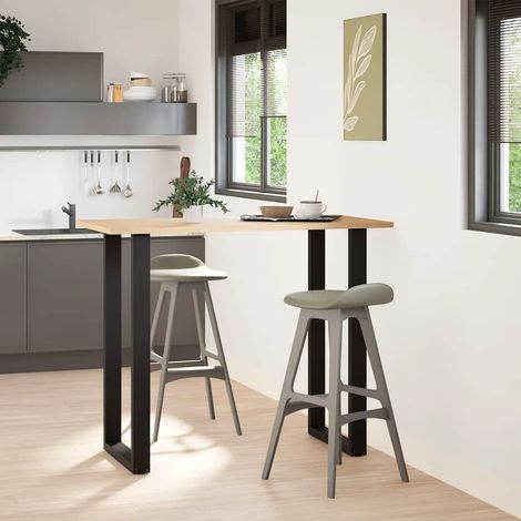 Pied de meuble,Pieds de table de bar en U, 2 pièces, noir, 60 x (110-111) cm, acier CFW44708 (1/5)