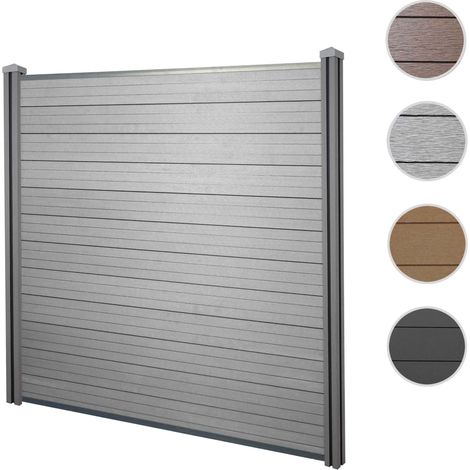 Mendler – Brise-vue WPC 180 cm – Éléments d'extension coudés – Résistant aux intempéries et aux UV – Poteaux en WPC pour fixation durable (1/5)