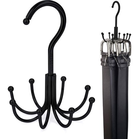 porte ceintures pour accessoires de placard,crochet de rangement pour ceinture, soutien gorge, débardeur, cravate, écharpe, sac à main, noir
