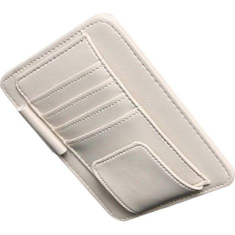 Porte-lunettes de soleil pour voiture, porte-cartes, accessoire de rangement-15.5X12.5cm-Beige (1/3)