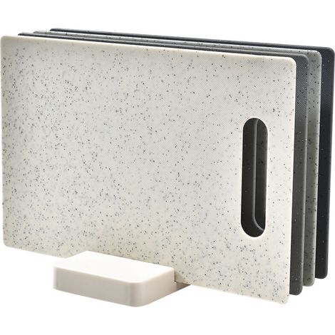 Lot de 4 planches à découper en plastique avec support, 28,3 x 18,5 x 0,3 cm, (1/5)