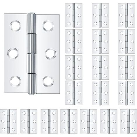 20 Pièces Charnières de Porte Meuble, Charnières en Acier Inoxydable, Paumelles Charnière Connecteurs pour Piano Meubles Armoire Porte Tiroir (1/5)