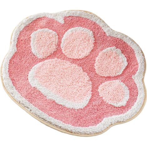 Tapis de sol moelleux en forme de griffes de chat design mignon pour entree salon cuisine et salle de bain decoration interieure (1/5)