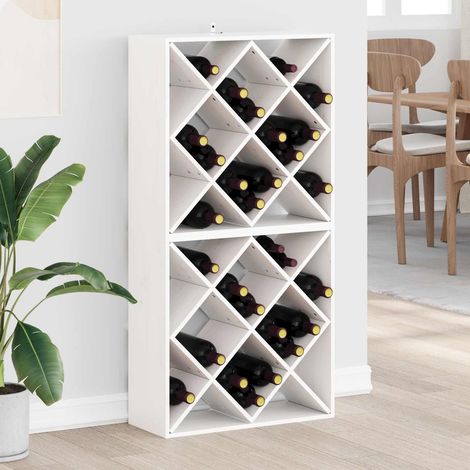 Weinregal 2 pcs Weiß 62 x 25 x 62 cm Massives Kiefernholz