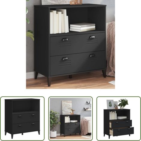 vidaXL Bücherregal -  Bücherschrank VIKEN Schwarz 80x40x90 cm Holzwerkstoff (1/5)