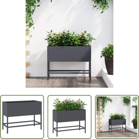 Hochbeet - Hochbeet Gartenpflanzer Anthrazit 60 x 26 x 45 cm Stahl (1/5)