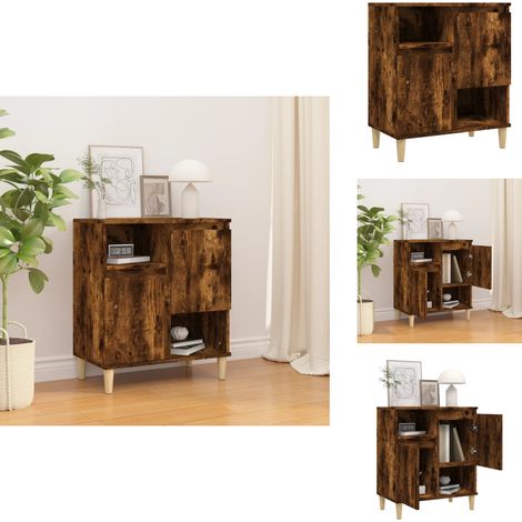 Sideboard Räuchereiche 60x35x70 cm Holzwerkstoff - Schreibtisch - Wohnzimmermöbel - Sideboard - Regal - Holzmöbel (1/5)