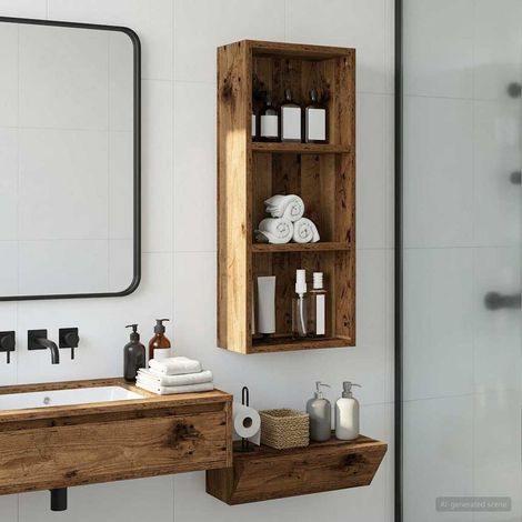 vidaXL Armoire murale de salle de bain Bois ancien 30 x 14 x 70 cm