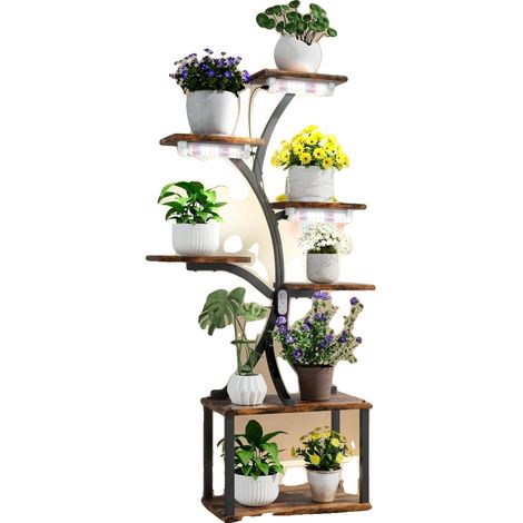 Soporte para plantas de 7 niveles, diseño vintage, con luz. (1/2)
