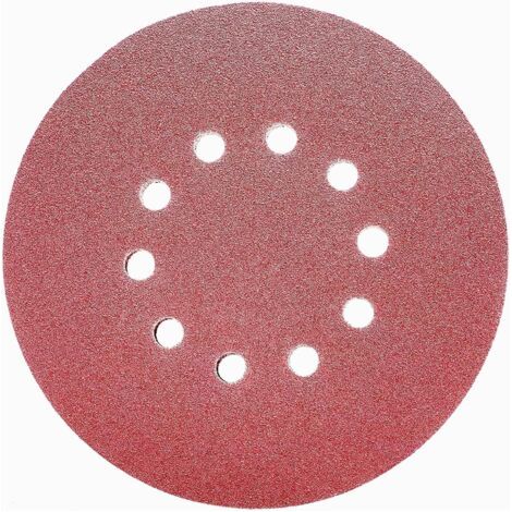 Disques abrasifs perforés auto-agrippants 225 mm – Grain 180 – Lot de 15 disques pour ponceuse girafe et murs – Pour bois dur et peinture (1/5)