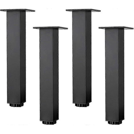 Pieds de meuble réglables en hauteur en alliage d'aluminium, pieds de meuble-lavabo, 5-40 cm, noir mat, avec vis, lot de 4, 35 cm (1/5)