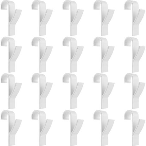 Lot de 20 crochets de radiateur blancs, crochets en plastique ABS, crochets pour sèche-serviettes, supports de suspension ronds pour tous les radiateurs standard, salle de bain, cuisine (1/5)