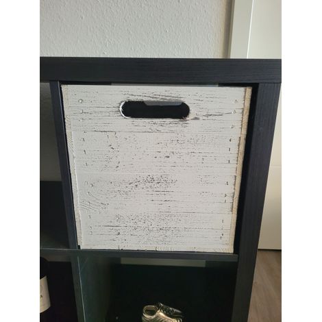 Holzbox Vintage Weiss Regalkiste passend für Ikea Kallax und Expeditregal Weinkiste Holzkiste (1/5)