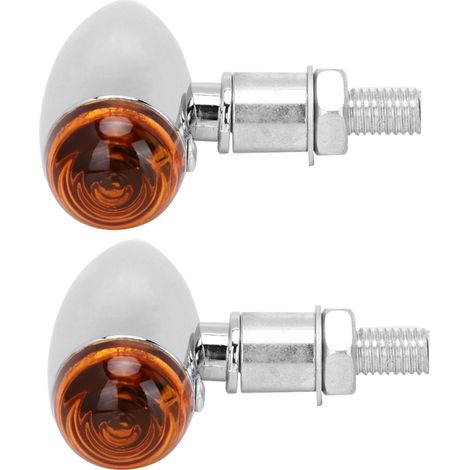 Clignotant Moto Étanche Lampe Indicateur Accessoire Personnalisation (Chrome) (1/5)