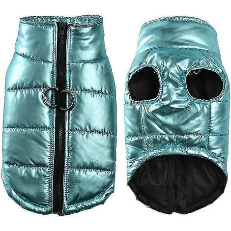 Kleidung für große Hunde, wasserdichte Hundeweste, Jacke, warmer Hundemantel für Herbst und Winter, geeignet für Chihuahua und Labrador, Größen S-7XL, Blau (1/5)