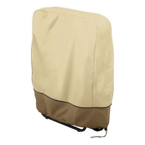 Housse de chaise de jardin en toile Oxford, pliable et suspendue, coupe-vent et anti-poussière, avec sac de rangement, beige et marron, 1 pièce (1/3)