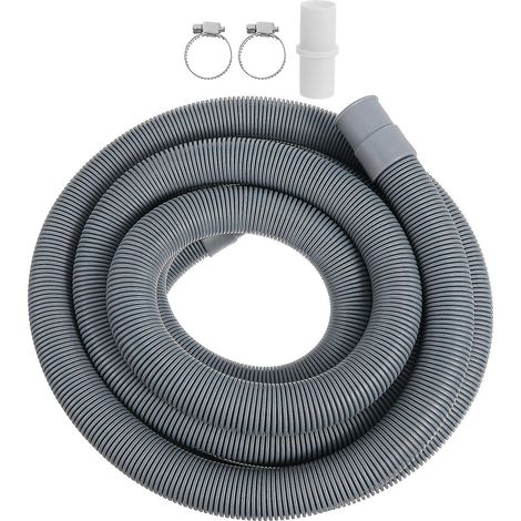 Tuyau d'évacuation d'eau pour machine à laver [RM]4 mètres avec raccords et colliers de serrage-AquaForge (1/2)
