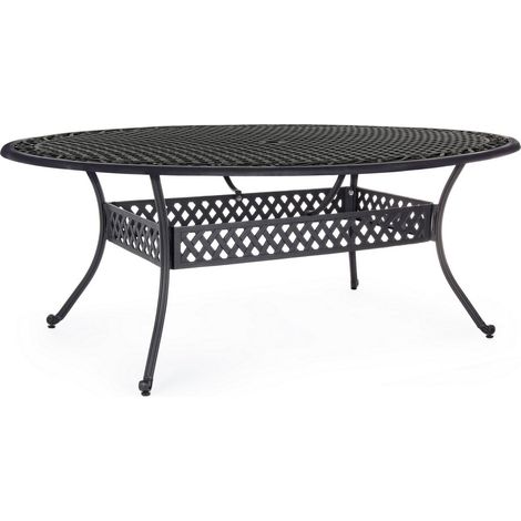 Tavolo ovale "Ivrea" in alluminio da esterno per giardino e veranda 200 x 152 cm -Antracite (1/5)