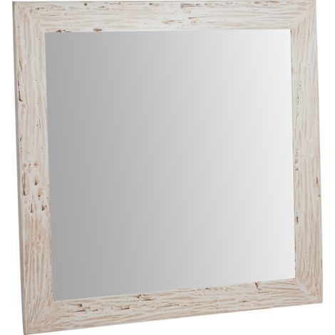 Miroir Mural à accrocher carré en bois massif de tilleul  finition verte L100 x PR3 x H100 cm Made in Italy