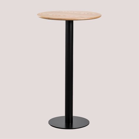 Table Haute de Bar Ronde en Placage de Frêne Frappe SKLUM Ø60 cm (1/5)