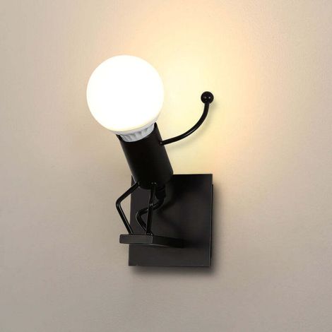 Aplique de pared LED de metal estilo vintage - Casquillo E27 para sala de estar, dormitorio, escalera, 220V (1/5)