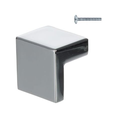 Quadratischer Möbelknopf, poliertes Chrom, Riex XK14 (1/5)