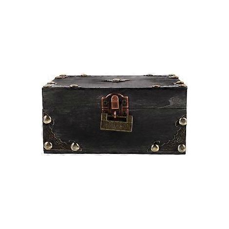 Boîte à bijoux vintage, coffret de rangement avec cadenas, boîte à trésors (1/2)
