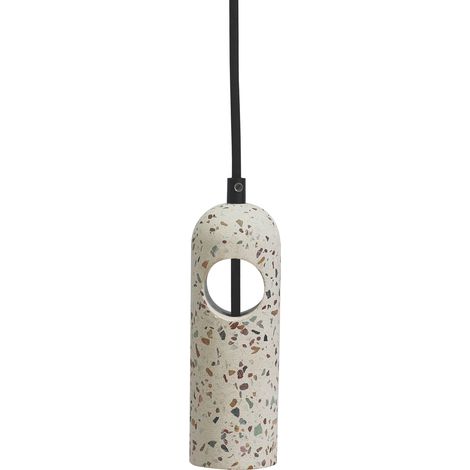 Lampe suspendue en ciment blanc E27 (1/4)