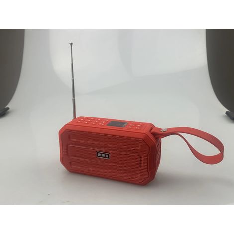 Mini radio FM, radio numérique portable avec affichage LED, enceinte Bluetooth sans fil d'extérieur, caisson de basses, compatible avec l'enregistrement sur carte TF et USB. (1/5)