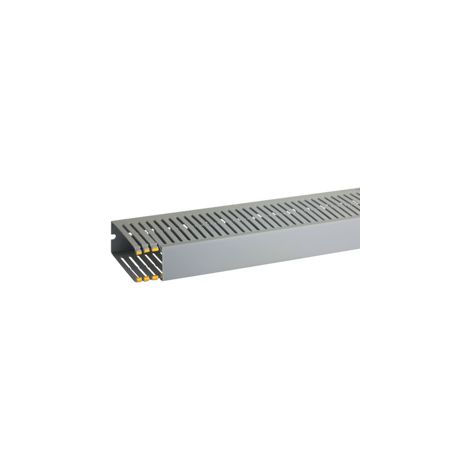T1-EN 40x100 G Canalina con coestruso morbido modulo 10 feritoia 4, Grigio