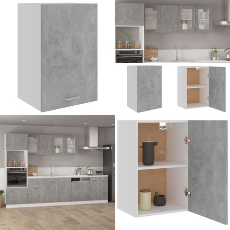 Armoire suspendue Gris béton 39,5x31x60 cm Bois d'ingénierie - Armoire Suspendue - Meuble De Cuisine - Rangement Cuisine - Armoire Gris - Armoire Bois - Home & Living (1/5)