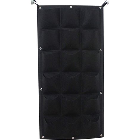 Sac de Culture Suspendu pour Plantes et Herbes - 100cm x 50cm avec 18 Poches / 80cm x 66cm avec 12 Poches - Matière Felt Écologique, Drainage Performant (1/5)